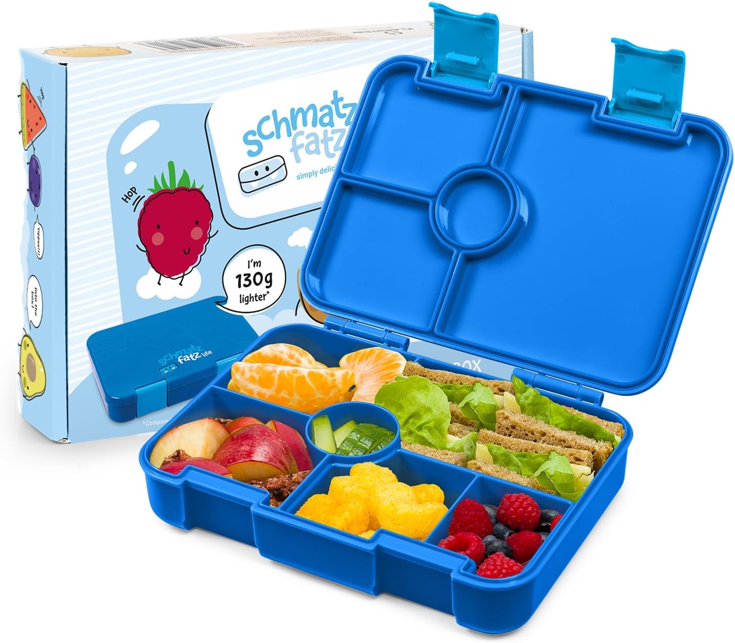 schmatzfatz Junior Brotdose Kinder mit Fächern| BPA Frei Lunchbox ...